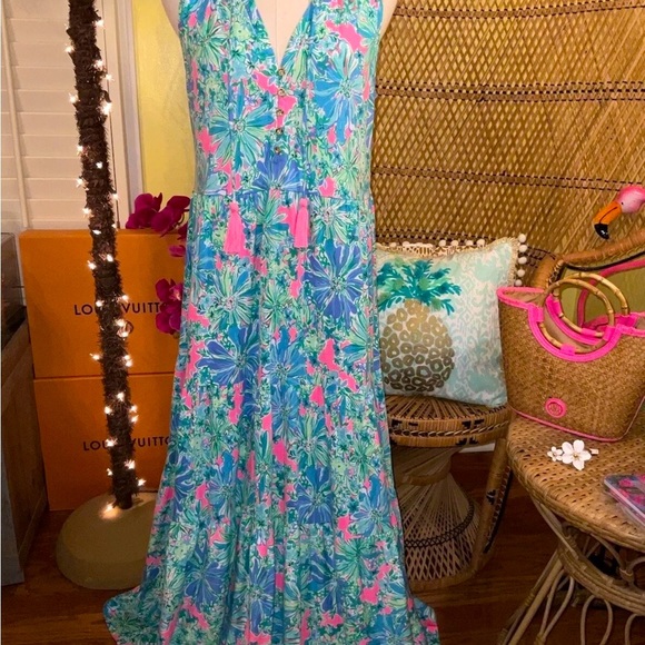 Lilly Pulitzer NWT Malone Maxi Soleil Pink Good Hare Day 🦄 - Picture 5 of 9